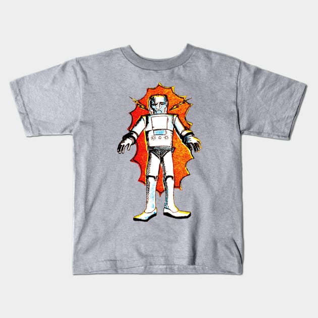 classic sci-fi robot Kids T-Shirt by Megatrip